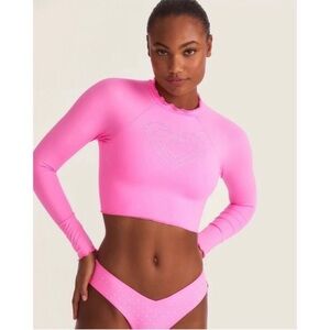 •CCO SALE• LOVESHACKFANCY X HURLEY NWT Bling Heart Rashguard Top *Cotton Candy L